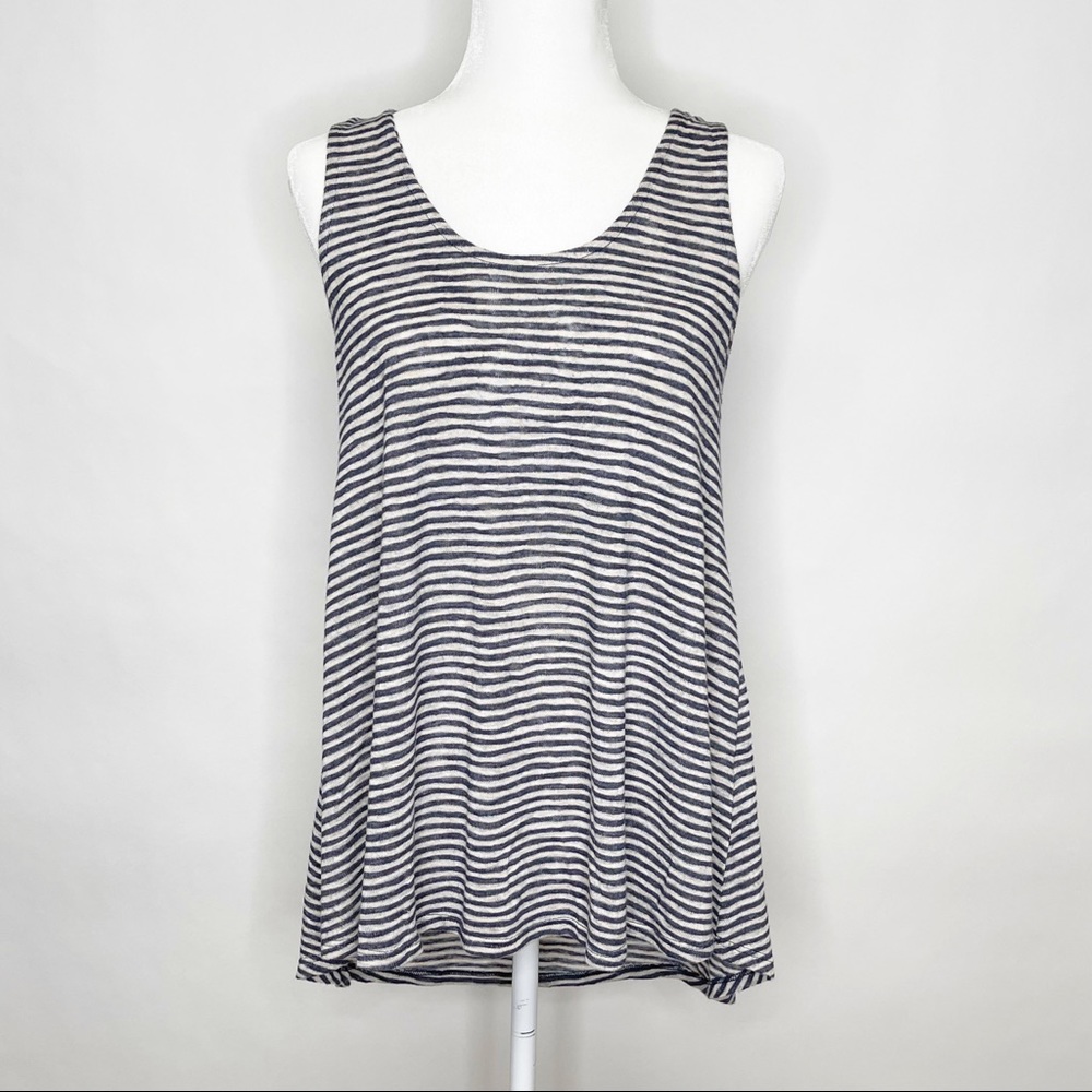 Anthropologie W5 Striped Back Zip Tunic Tank Top